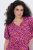 Ulla Popken 850346 Robe imprimée à col V Rose - Robes midi - Robes midi grande taille