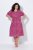 Ulla Popken 850346 Robe imprimée à col V Rose - Robes midi - Robes midi grande taille