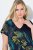 Ulla Popken 850393 Robe en mousseline imprimée Bleu marine - Robes d'été - Robes d'été grande taille
