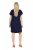 Ulla Popken 850393 Robe en mousseline imprimée Bleu marine - Robes d'été - Robes d'été grande taille