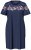 Ulla Popken 850401 Chemise de nuit fleurie Bleu marine - Chemises de nuit - 