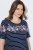 Ulla Popken 850401 Chemise de nuit fleurie Bleu marine - Chemises de nuit - 