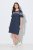 Ulla Popken 850401 Chemise de nuit fleurie Bleu marine - Chemises de nuit - 