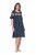 Ulla Popken 850401 Chemise de nuit fleurie Bleu marine - Chemises de nuit - 