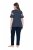 Ulla Popken 850403 Pyjama à fleurs Bleu marine - Pyjamas/vêtements de détente - 
