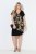 Ulla Popken 850406 Robe en mousseline imprimée Noir - Robes - Robes pour toutes les tailles