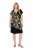 Ulla Popken 850406 Robe en mousseline imprimée Noir - Robes - Robes pour toutes les tailles
