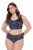 Ulla Popken 850538 Culottes à fleurs en coton bio lot de 2 Bleu marine - Culottes - 