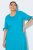 Ulla Popken 850724 Robe mi-longue à manches courtes et ceinture à nouer Turquoise - Robes midi - Robes midi grande taille
