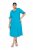 Ulla Popken 850724 Robe mi-longue à manches courtes et ceinture à nouer Turquoise - Robes midi - Robes midi grande taille