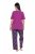 Ulla Popken 850864 Ensemble pyjama 3 pièces à carreaux Violet - Pyjamas/vêtements de détente - 
