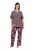 Ulla Popken 850903 Pyjama à fleurs lot de 2 Marron - Pyjamas/vêtements de détente - 