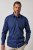JP1880 851055 Chemise business à motifs sans repassage manches longues Bleu marine TALL - TALL chemises - Chemises TALL grande longueur