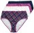 Ulla Popken 851070 Culottes à carreaux en coton bio lot de 5 Violet - Culottes - 
