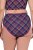 Ulla Popken 851070 Culottes à carreaux en coton bio lot de 5 Violet - Culottes - 