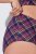 Ulla Popken 851071 Culottes à carreaux en coton bio lot de 2 Violet - Culottes - 