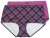 Ulla Popken 851071 Culottes à carreaux en coton bio lot de 2 Violet - Culottes - 