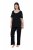 Ulla Popken 851245 Pyjama à rayures Noir - Pyjamas/vêtements de détente - 