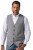 JP1880 851399 Gilet en mélange de laine à dos tricoté Gris clair - Costumes - Costumes grandes tailles 