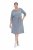 Ulla Popken 851666 Robe mi-longue rayée à manches 3/4 Gris chiné - Robes midi - Robes midi grande taille