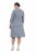 Ulla Popken 851666 Robe mi-longue rayée à manches 3/4 Gris chiné - Robes midi - Robes midi grande taille