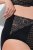 Ulla Popken 851700 Culottes à carreaux taille haute en dentelle Noir - Culottes - 