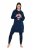 Ulla Popken 851749 Robe d'intérieur à carreaux et capuche Bleu marine - Pyjamas/vêtements de détente - 