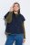 Ulla Popken 851785 Gilet matelassé oversize à capuche Bleu marine - Gilets sans manches - 