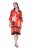 Ulla Popken 852024 Robe mi-longue trapèze à manches 3/4 Rose - Robes midi - Robes midi grande taille