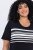 Ulla Popken 852079 Robe t-shirt rayée Noir - Robes - Robes pour toutes les tailles