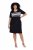 Ulla Popken 852079 Robe t-shirt rayée Noir - Robes - Robes pour toutes les tailles