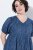 Ulla Popken 852214 Robe mi-longue rayée Bleu marine - Robes midi - Robes midi grande taille