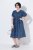 Ulla Popken 852214 Robe mi-longue rayée Bleu marine - Robes midi - Robes midi grande taille