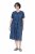 Ulla Popken 852214 Robe mi-longue rayée Bleu marine - Robes midi - Robes midi grande taille