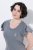 Ulla Popken 852218 Robe mi-longue à manches courtes Gris - Robes midi - Robes midi grande taille