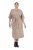 Ulla Popken 852288 Robe mi-longue à manches courtes et ceinture à nouer Marron clair - Robes midi - Robes midi grande taille