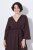 Ulla Popken 852307 Robe portefeuille à manches longues Brun acajou - Robes midi - Robes midi grande taille