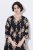 Ulla Popken 852315 Robe portefeuille imprimée Noir - Robes midi - Robes midi grande taille