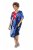 Ulla Popken 852394 Robe mi-longue à manches courtes et col V Bleu marine - Robes midi - Robes midi grande taille
