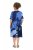 Ulla Popken 852394 Robe mi-longue à manches courtes et col V Bleu marine - Robes midi - Robes midi grande taille