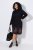 Ulla Popken 852597 Robe en maille imprimée à col roulé Noir - Robes en maille - 