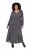 Ulla Popken 852606 Robe longue imprimée Noir - Robes maxi - Robes maxi grande taille