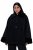 Ulla Popken 852644 Veste cape à bordure en fausse fourrure Noir - Ponchos & capes - 