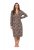 Ulla Popken 852653 Chemise de nuit imprimée à col chemise Marron - Chemises de nuit - 