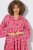 Ulla Popken 852841 Robe fleurie à volants Magenta - Robes midi - Robes midi grande taille