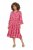 Ulla Popken 852841 Robe fleurie à volants Magenta - Robes midi - Robes midi grande taille