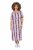 Ulla Popken 852854 Robe mi-longue rayée Marron - Robes midi - Robes midi grande taille