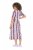 Ulla Popken 852854 Robe mi-longue rayée Marron - Robes midi - Robes midi grande taille