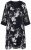 Ulla Popken 852959 Robe fleurie à manches 3/4 Noir - Robes midi - Robes midi grande taille