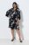 Ulla Popken 852959 Robe fleurie à manches 3/4 Noir - Robes midi - Robes midi grande taille